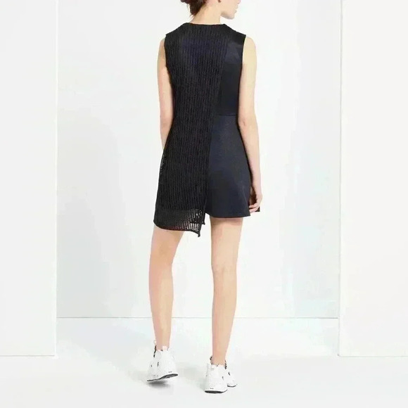 SANDRO Paris Ready Knitted-Panel Jersey Mini Dress Navy Blue Women's Size 8 US - Picture 5 of 15